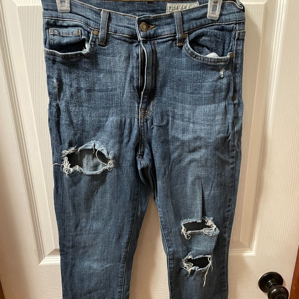 Blue ripped jeans
